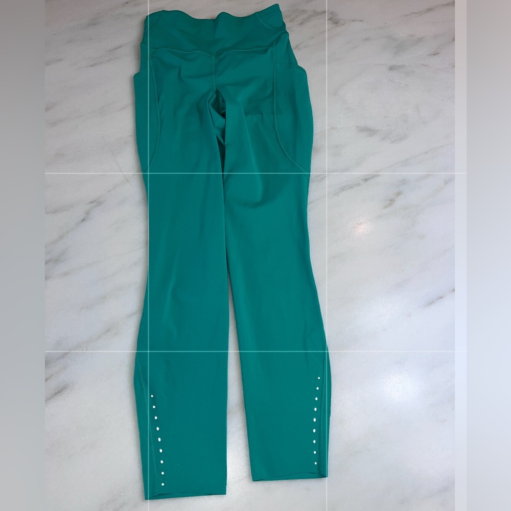 Lululemon Fast and Free High-Rise Tight 25” Pockets Kelly Green Sz 4 GUC